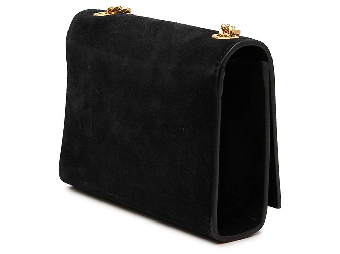 Borsa a tracolla Saint Laurent Kate Tassel Small in camoscio nero con monogramma - vista 2