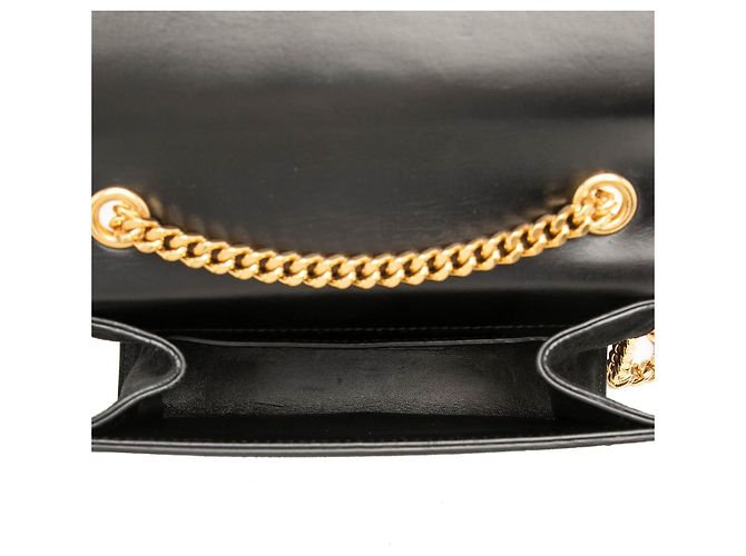 Borsa a tracolla Saint Laurent Kate Tassel Small in camoscio nero con monogramma - vista 4