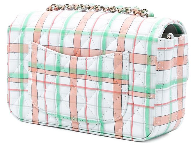 Bolso bandolera Chanel Mini Rectangular Classic de piel de becerro estampada en verde con solapa única - vista 2