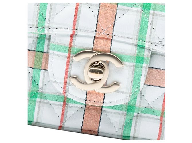 Bolso bandolera Chanel Mini Rectangular Classic de piel de becerro estampada en verde con solapa única - vista 5