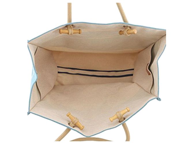 Borsa da spiaggia Hermès Toile Escale a la Plage Marrone - vista 4