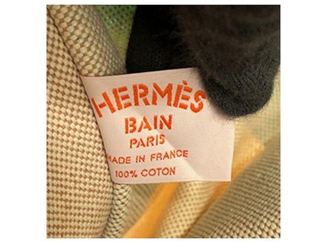 Borsa da spiaggia Hermès Toile Escale a la Plage Marrone - vista 6