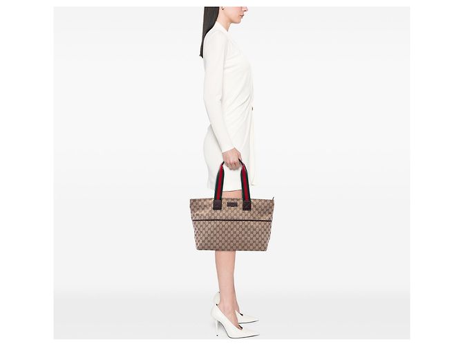 Tote Gucci GG Canvas Web Beige - vista 6