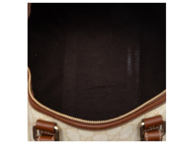 Borsa Boston Gucci Large GG Supreme Joy Marrone - vista 4