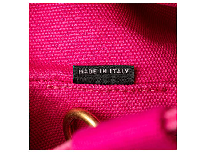 Tote Borsa Prada Small Canvas Canapa Logo Rosa - vista 6