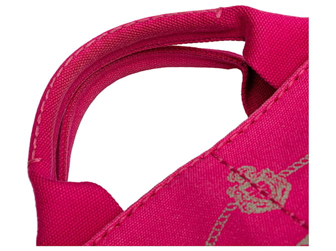 Tote Borsa Prada Small Canvas Canapa Logo Rosa - vista 9