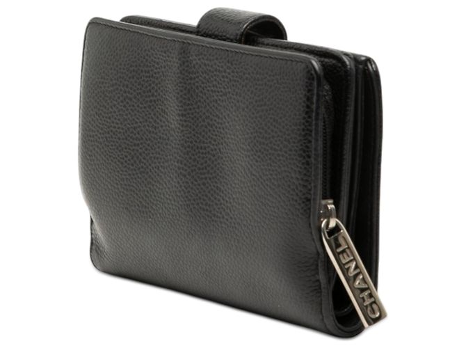 Portafoglio bifold Chanel CC Caviar nero - vista 2