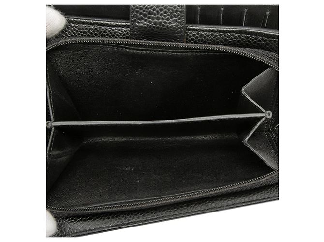 Portafoglio bifold Chanel CC Caviar nero - vista 4