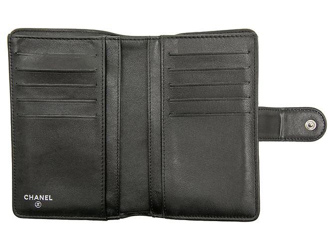 Portafoglio bifold Chanel CC Caviar nero - vista 5