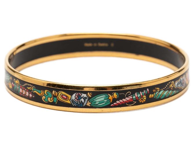 Bracciale in smalto Hermès Narrow Qu Importe le Flacon Nero 62 - vista 3