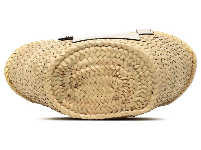 Borsa Tote Anagram Small in rafia bianca LOEWE Bianco - vista 3