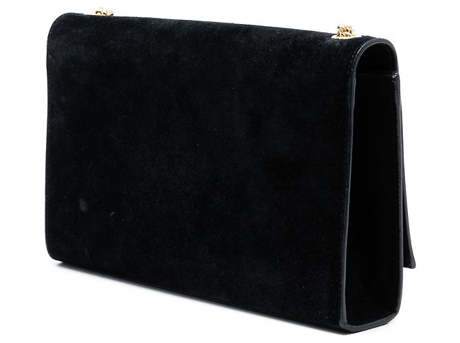 Borsa a tracolla Saint Laurent Kate Tassel Medium in camoscio monogrammato nero - vista 2