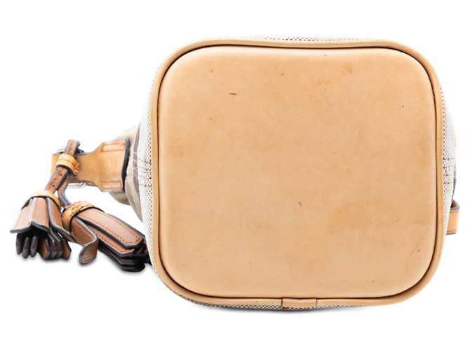 Borsa secchiello Burberry Mini Mega Check Canvas Ashby con nappe marrone - vista 3