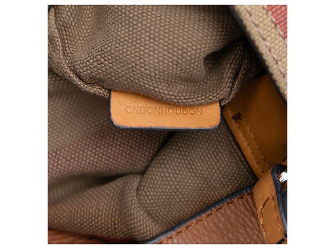 Borsa secchiello Burberry Mini Mega Check Canvas Ashby con nappe marrone - vista 5
