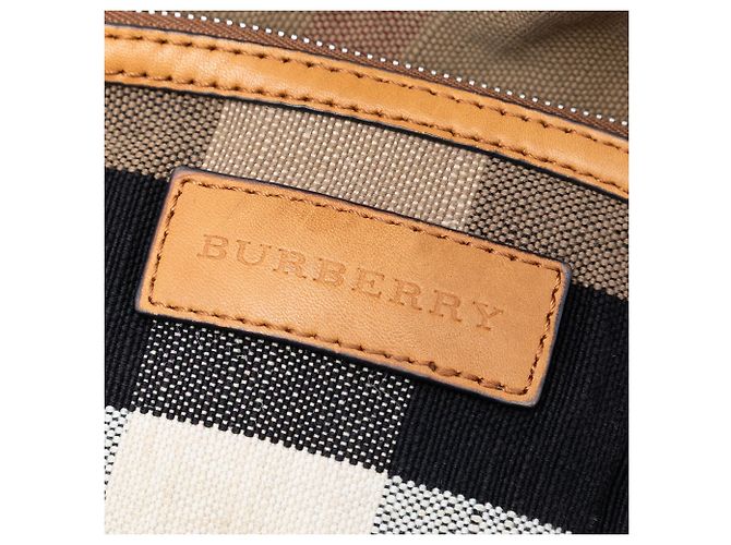 Borsa secchiello Burberry Mini Mega Check Canvas Ashby con nappe marrone - vista 6