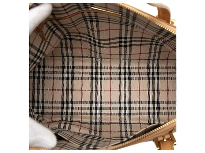 Borsa a mano Burberry in pelle Tan Cammello - vista 4