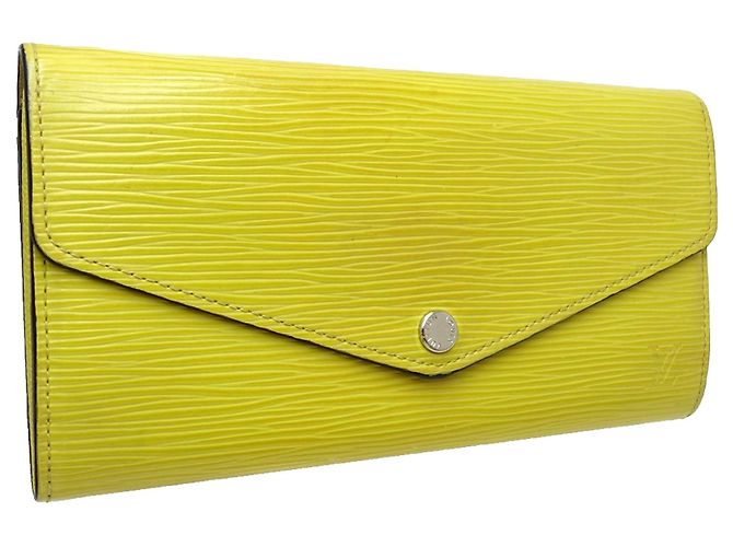 Portafoglio lungo Louis Vuitton Epi Sarah Yellow Giallo - vista 2