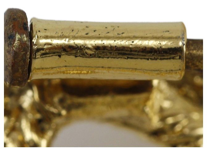 Spilla Chanel CC placcata oro con trifoglio e corda D'oro - vista 7