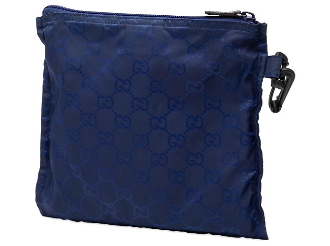 Pouch Gucci GG in nylon blu - vista 2