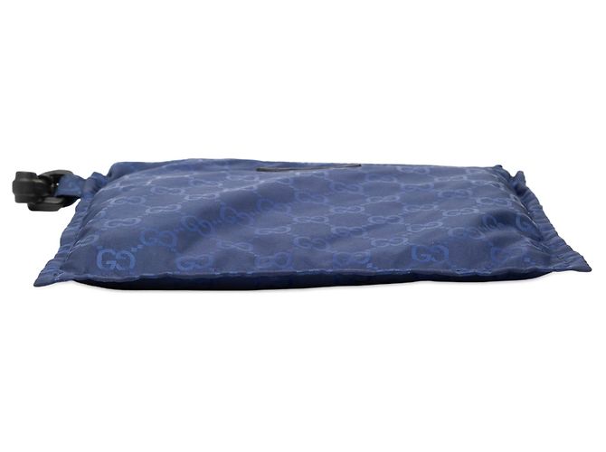 Pouch Gucci GG in nylon blu - vista 3