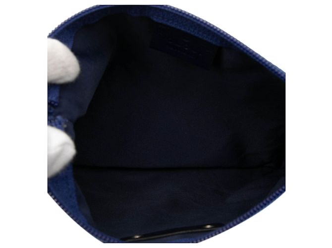 Pouch Gucci GG in nylon blu - vista 4