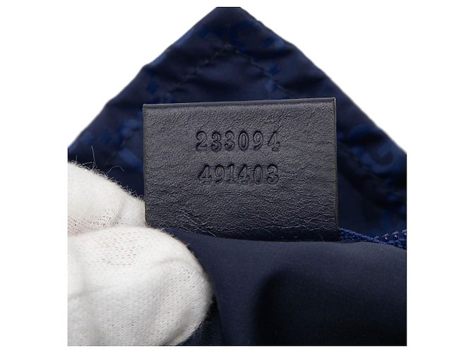 Pouch Gucci GG in nylon blu - vista 6
