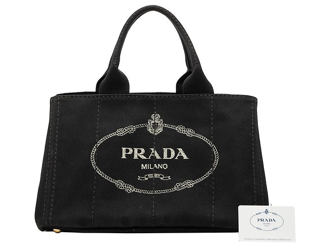 Tote Prada Canvas Canapa Logo Satchel schwarz - Ansicht 7