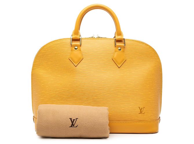 Borsa Louis Vuitton Epi Alma PM Gialla Giallo - vista 8