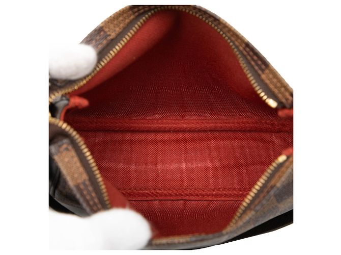 Borsa a mano Louis Vuitton Damier Ebene Trousse Pochette Marrone - vista 4