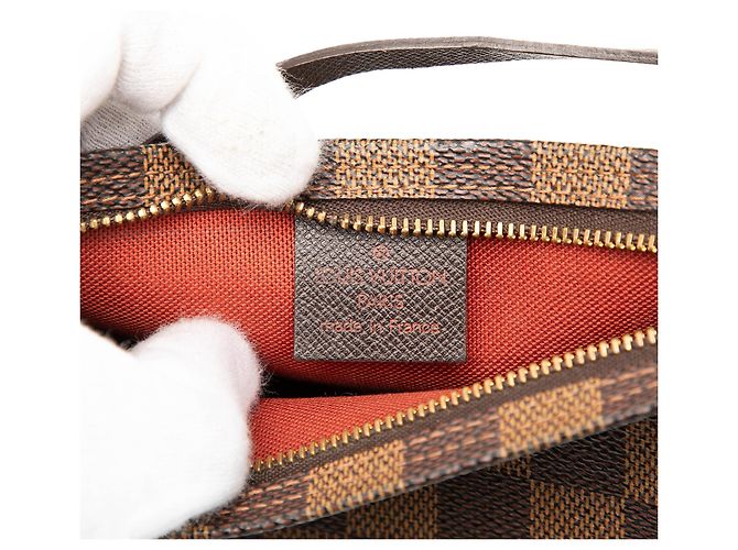 Borsa a mano Louis Vuitton Damier Ebene Trousse Pochette Marrone - vista 5
