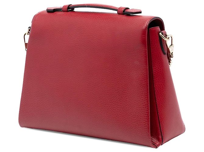 Borsa Satchel Gucci Interlocking G Medium in pelle di vitello Dollar rossa Rosso - vista 2