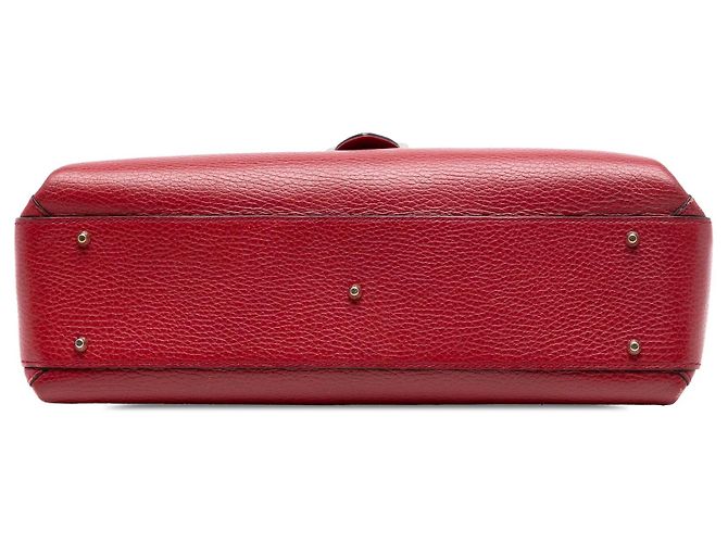 Borsa Satchel Gucci Interlocking G Medium in pelle di vitello Dollar rossa Rosso - vista 3