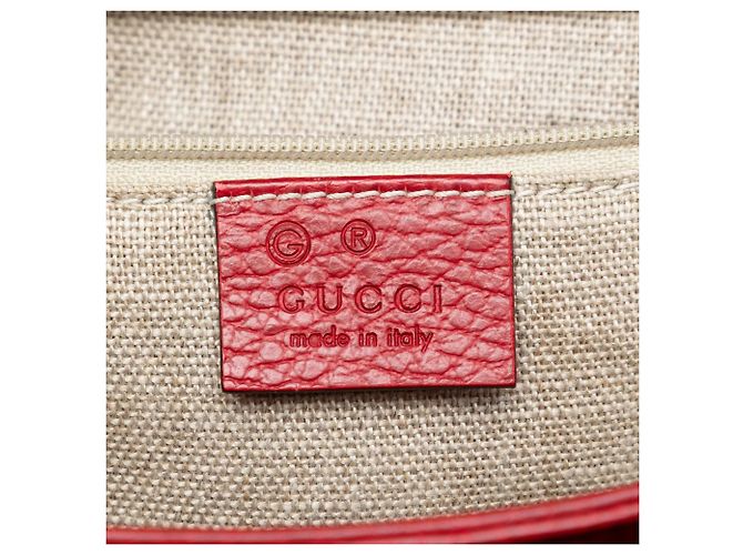Borsa Satchel Gucci Interlocking G Medium in pelle di vitello Dollar rossa Rosso - vista 5