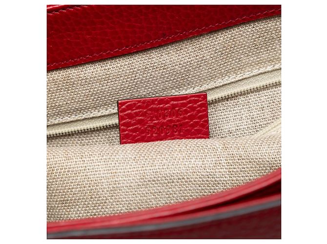 Borsa Satchel Gucci Interlocking G Medium in pelle di vitello Dollar rossa Rosso - vista 6
