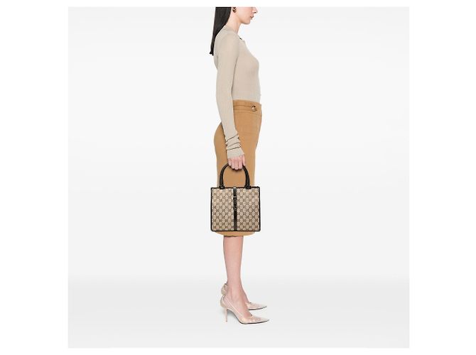 Borsa Gucci Jackie in tela GG marrone - vista 7