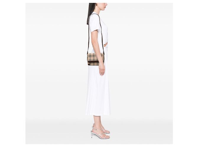 Borsa a tracolla Burberry House Check Canvas Beige - vista 6