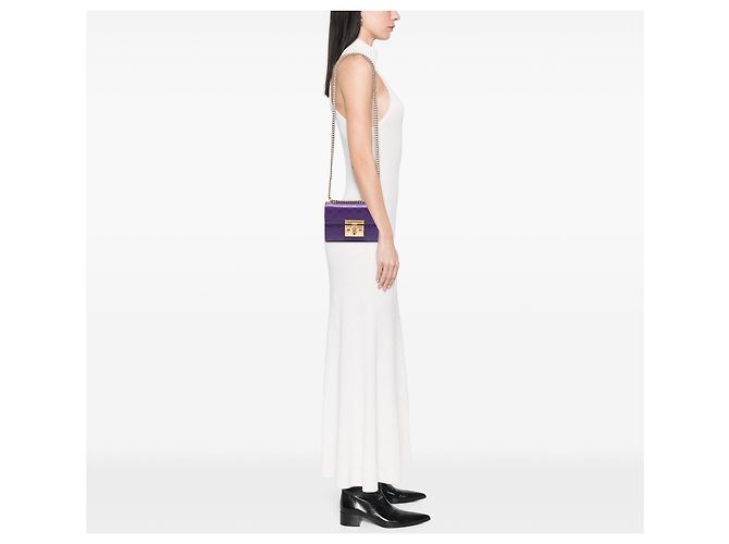 Padlock Borsa a tracolla Gucci Small Guccissima con lucchetto, viola Porpora - vista 5