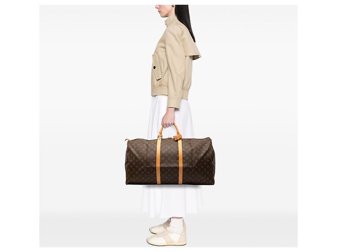 Saco de Viagem Louis Vuitton Monogram Keepall 60 Castanho Marrom - vista 7