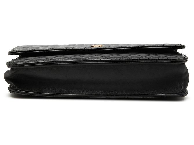 Schwarze Chanel Quilted Lambskin Crest Wallet On Chain Crossbody Bag - Ansicht 3