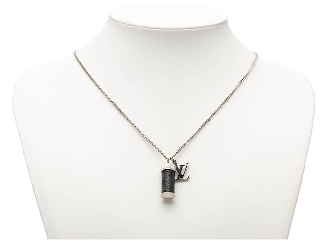 Collana con ciondoli Monogram Eclipse in ottone nero Louis Vuitton - vista 9