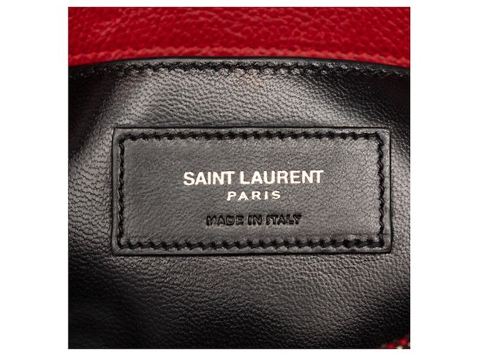 Rote Saint Laurent Medium Chevron Lammleder Monogram College Satchel - Ansicht 5