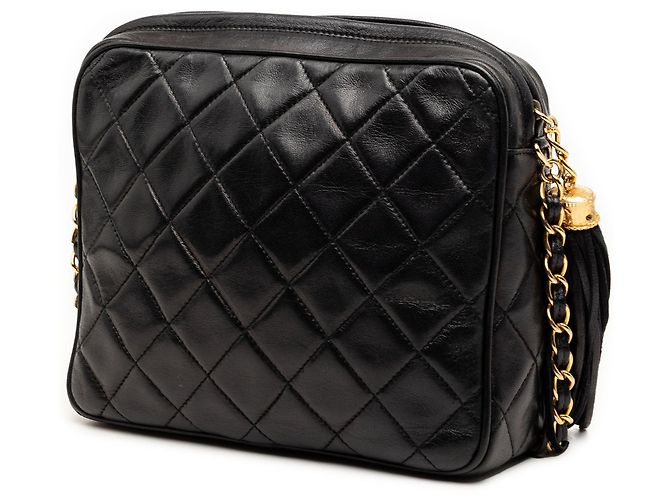 Borsa Camera Chanel Mini CC Quilted in pelle d'agnello nera con nappina Nero - vista 2