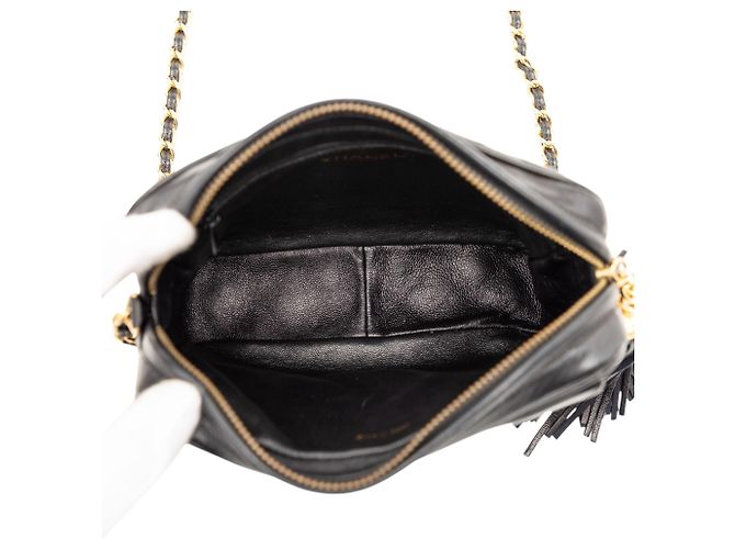 Borsa Camera Chanel Mini CC Quilted in pelle d'agnello nera con nappina Nero - vista 4