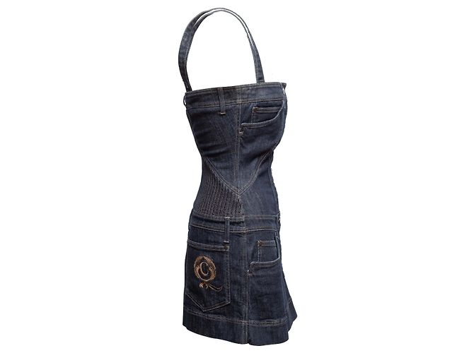 Alexander McQueen Denim Mini Kleid Dark Wash Größe IT 40 Blau - Ansicht 2