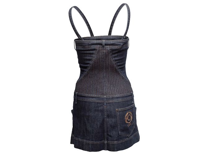 Alexander McQueen Denim Mini Kleid Dark Wash Größe IT 40 Blau - Ansicht 3
