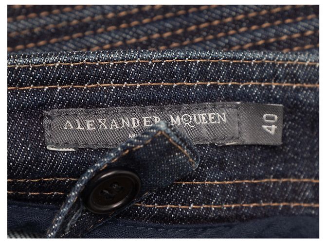 Alexander McQueen Denim Mini Kleid Dark Wash Größe IT 40 Blau - Ansicht 4