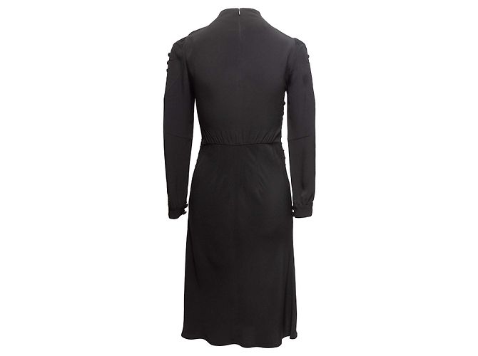 Prada Langarmkleid mit Stehkragen, Schwarz, Größe US S - Ansicht 3