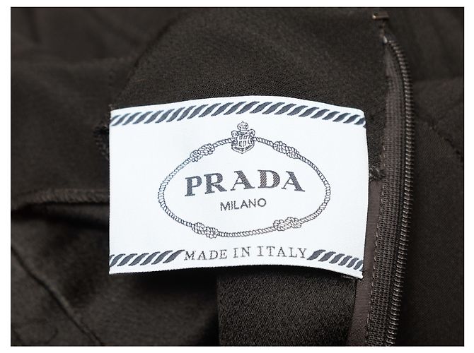 Prada Langarmkleid mit Stehkragen, Schwarz, Größe US S - Ansicht 4