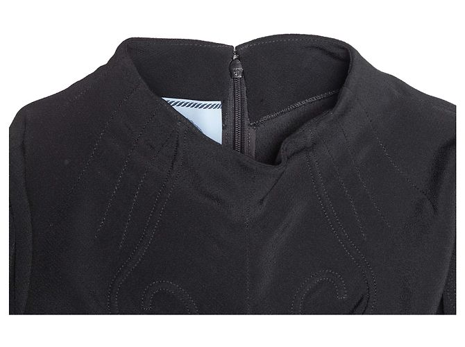 Prada Langarmkleid mit Stehkragen, Schwarz, Größe US S - Ansicht 5