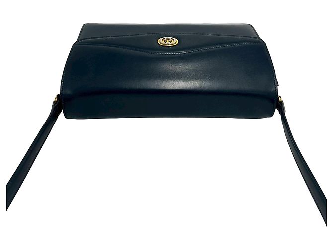 Borsa a tracolla in pelle con patta Gucci nera Nero - vista 9